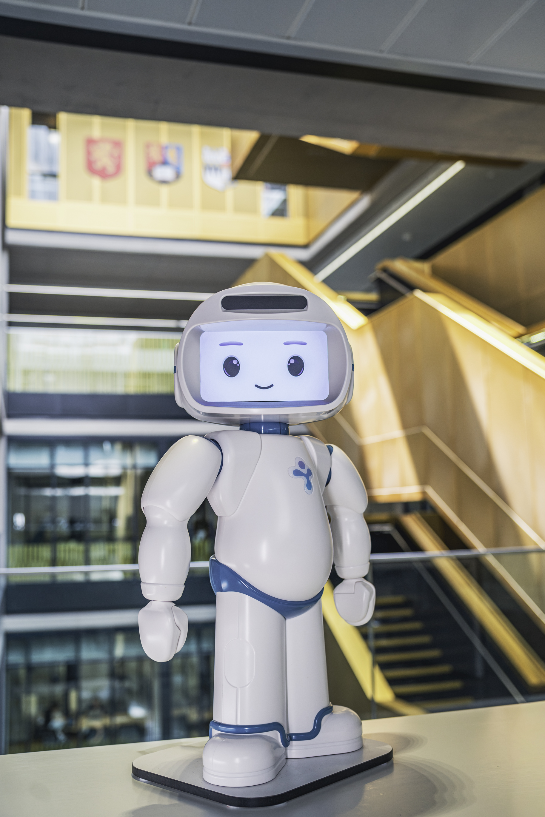 The early development support QTrobot, in the University of Birmingham library