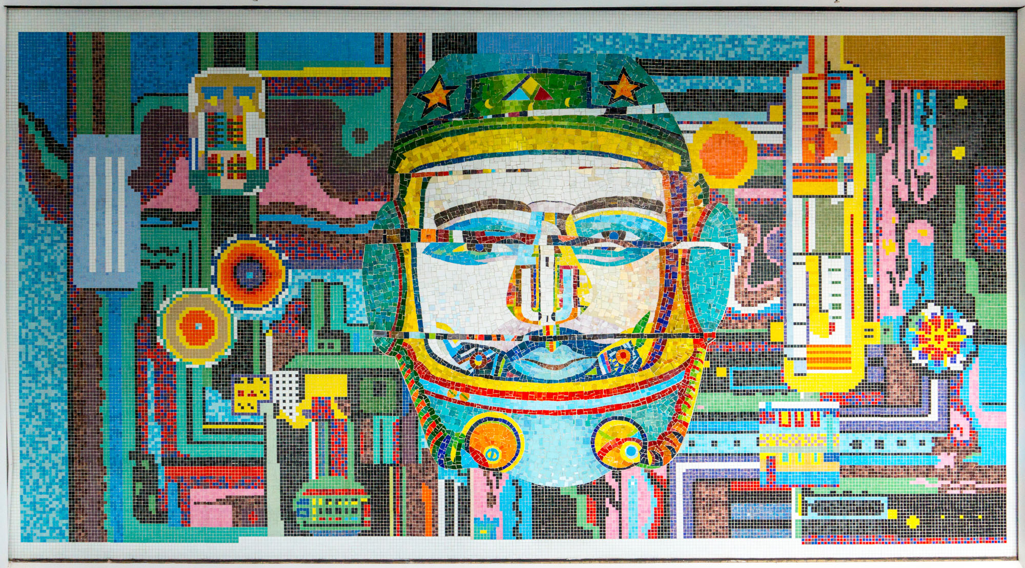 A colourful pop art mosaic