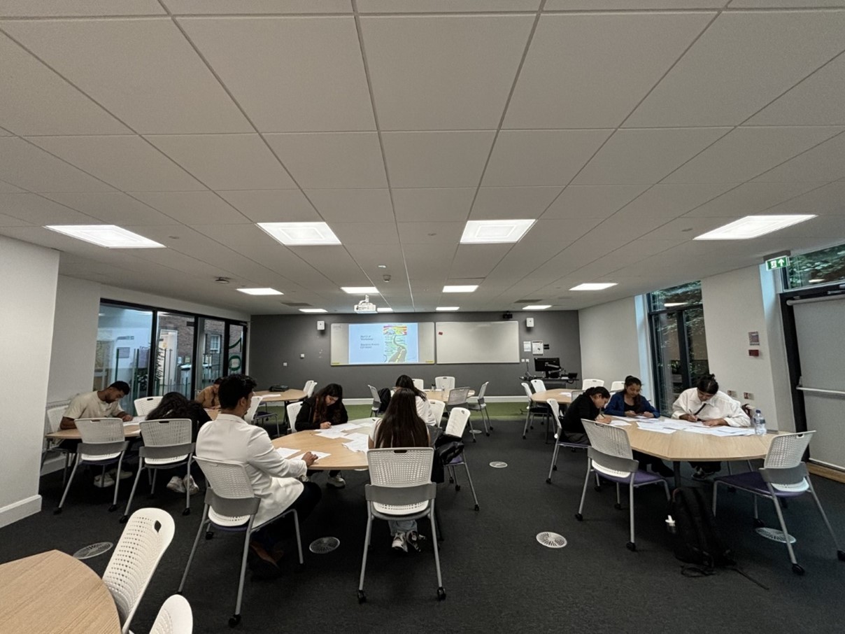 Students writing poetry