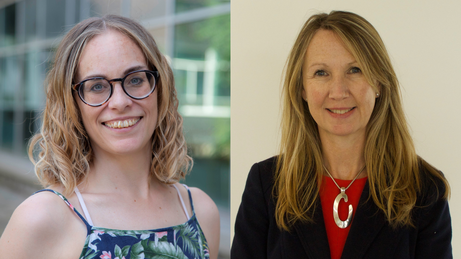 Left to right: Head and shoulders shot of Dr Julia Myatt and Charmaine Morrell.