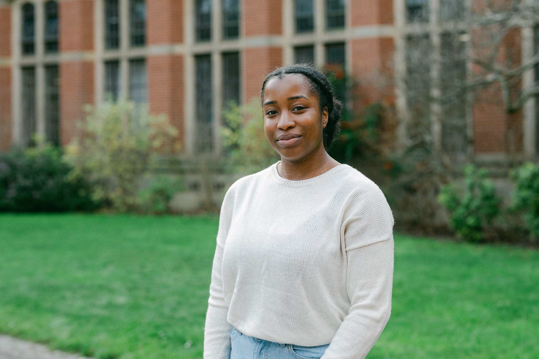 Temi Olaojo on the Edgbaston campus at the University of Birmingham
