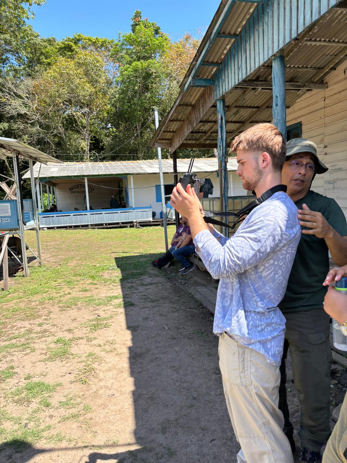 Immerse Amazonia Students controlling LiDAR drone