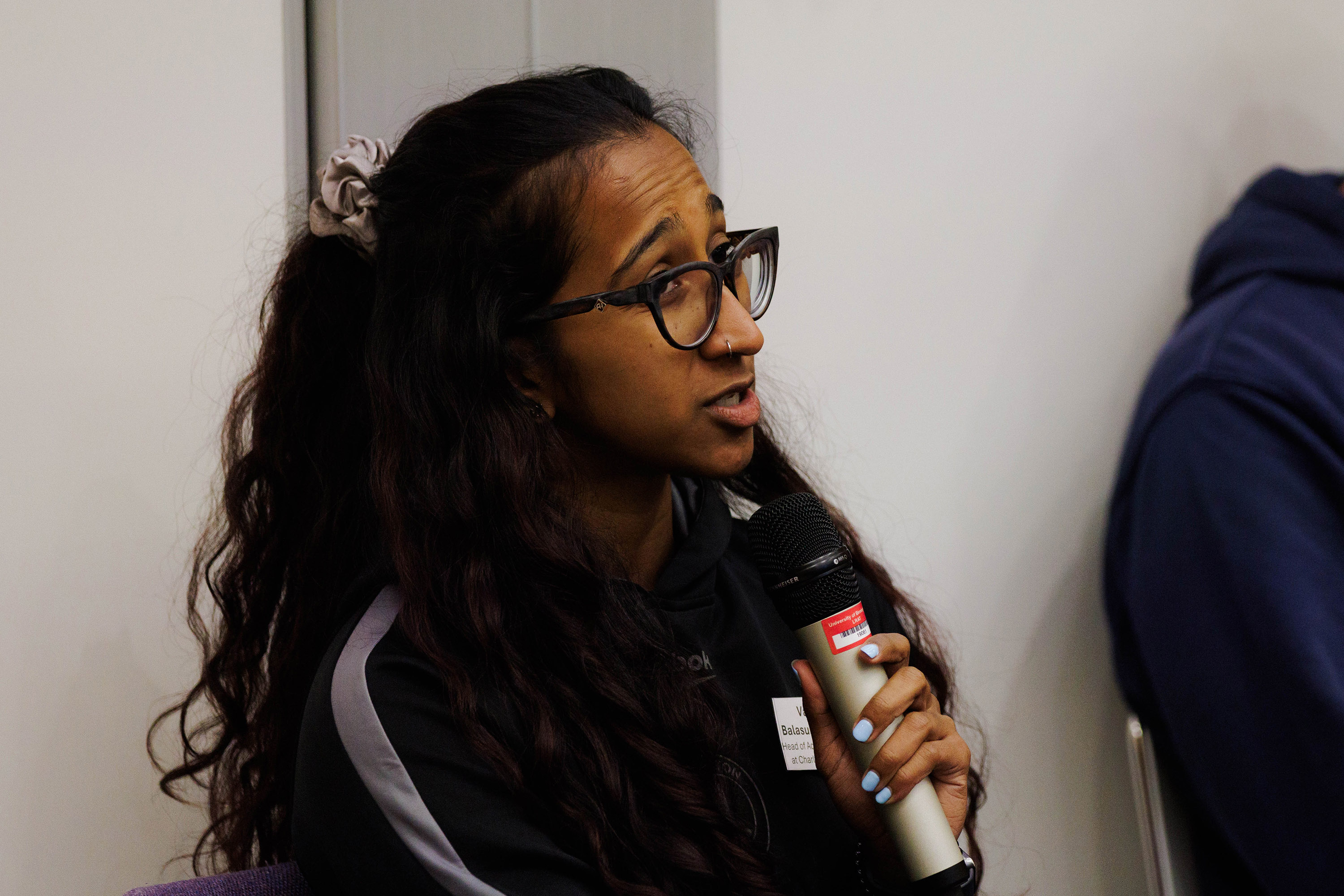 Woman speaking at a conference