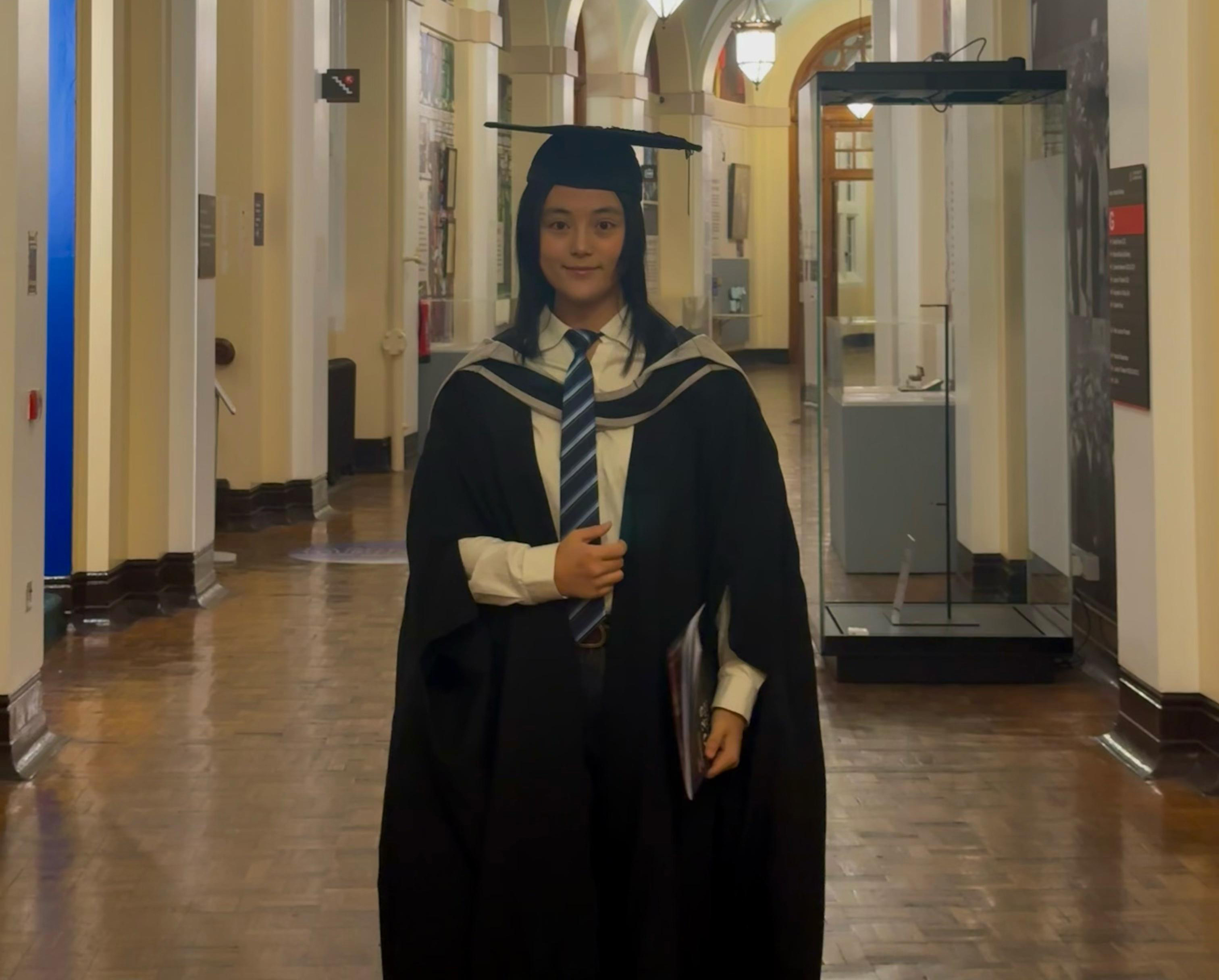 Xiang Yu Li in her graduation gown