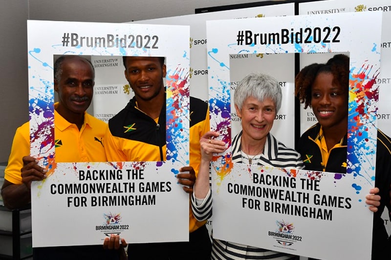Team Jamaica athletes, with Zena Wooldridge OBE supporting Birmingham's Commonwealth Games bid