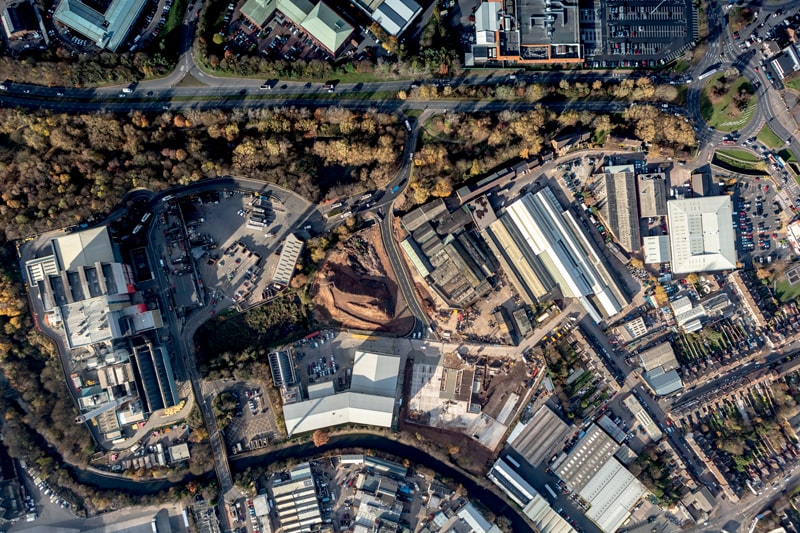 Aerial view of the Tyseley Energy Park site