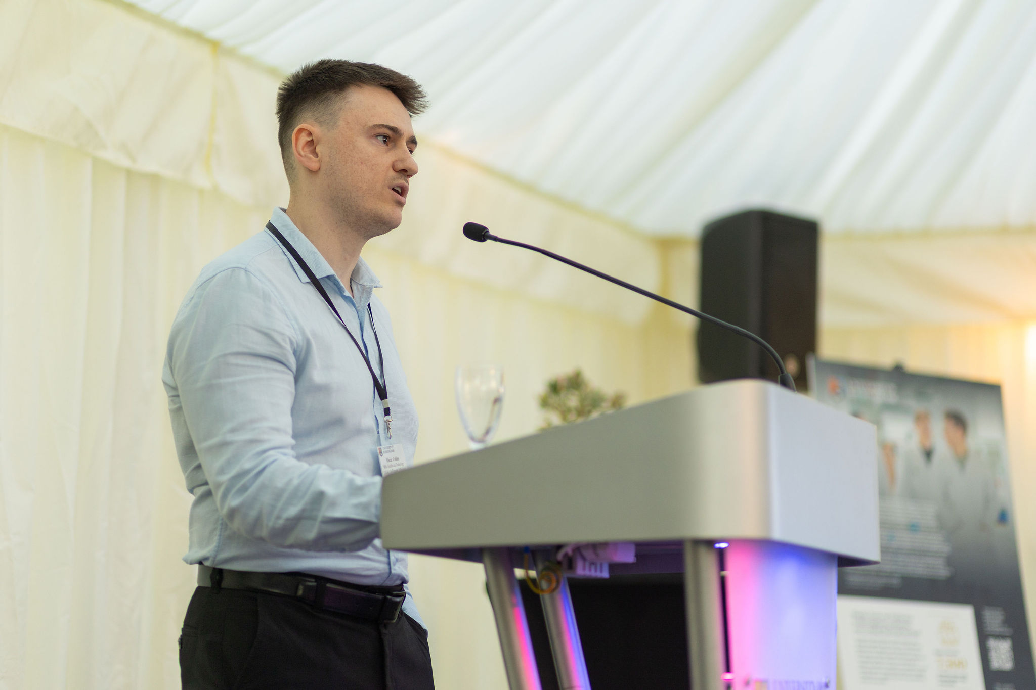 Student entrepreneur giving a speech