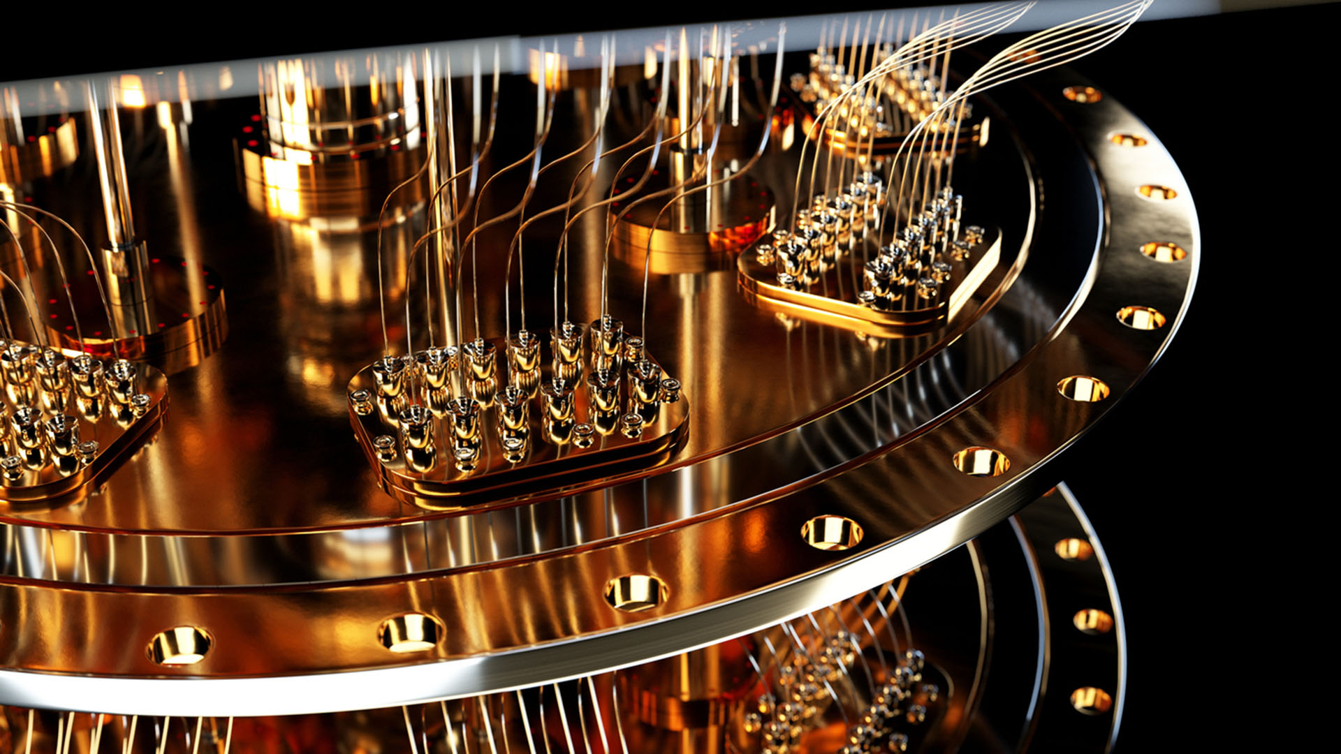 Close up of quantum computing
