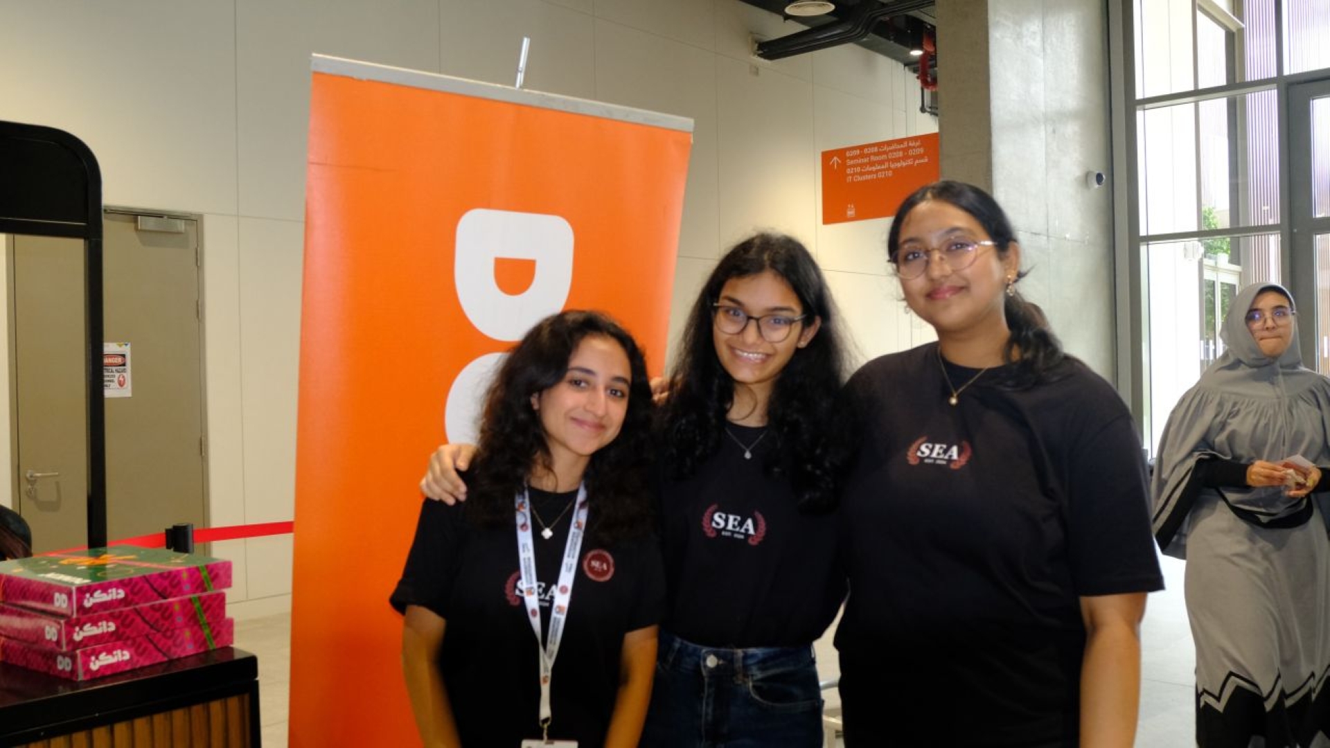Student Entrepreneurship Association (SEA) members at the Entrepreneurship Day event at the Birmingham Dubai campus.
