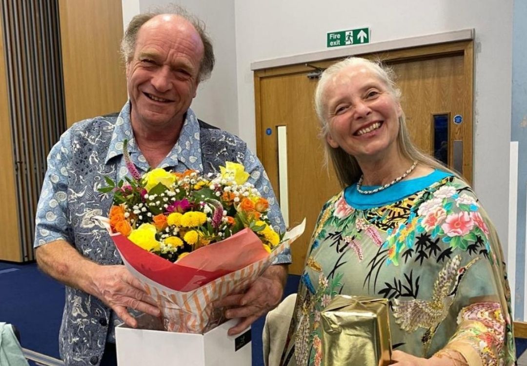 Gordon Coombs and Stephanie Wagstaff smiling together at the Hydrogeology reunion