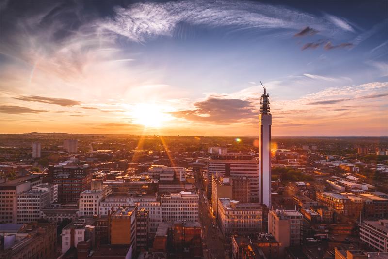 Birmingham at sunset