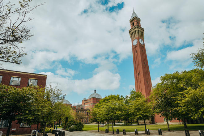 The clock tower on campus
